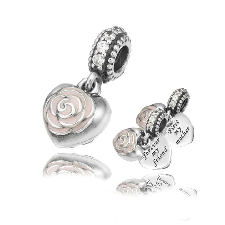 Mother's Rose Charm 791528EN40 - jewelry, beads for charm, beads for charm bracelets, charms for diy, beaded jewelry, diy jewelry, charm beads