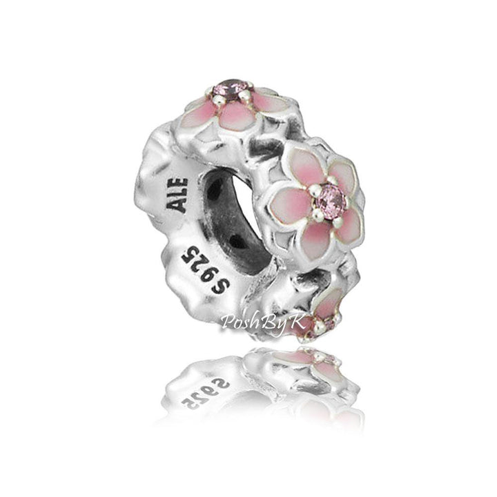 Magnolia Bloom Spacer Charm 792088PCZ - jewelry, beads for charm, beads for charm bracelets, charms for diy, beaded jewelry, diy jewelry, charm beads 