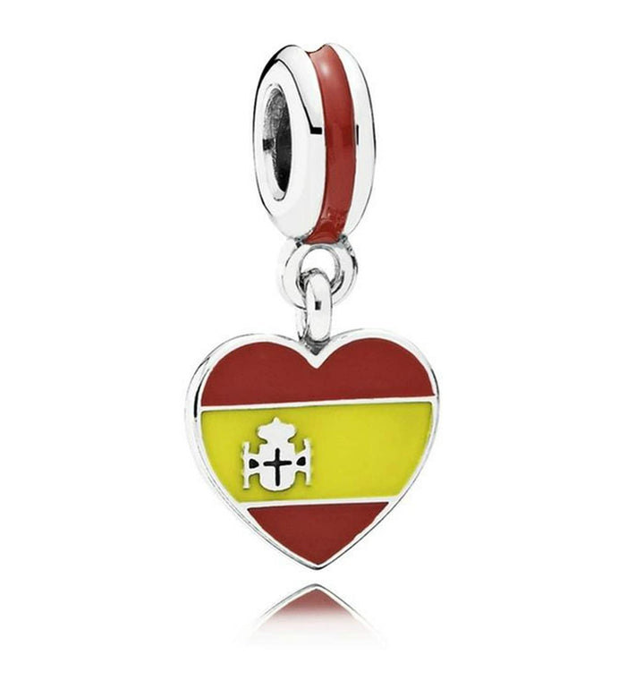 Spain Heart Flag Charm 791550ENMX - NUMARU