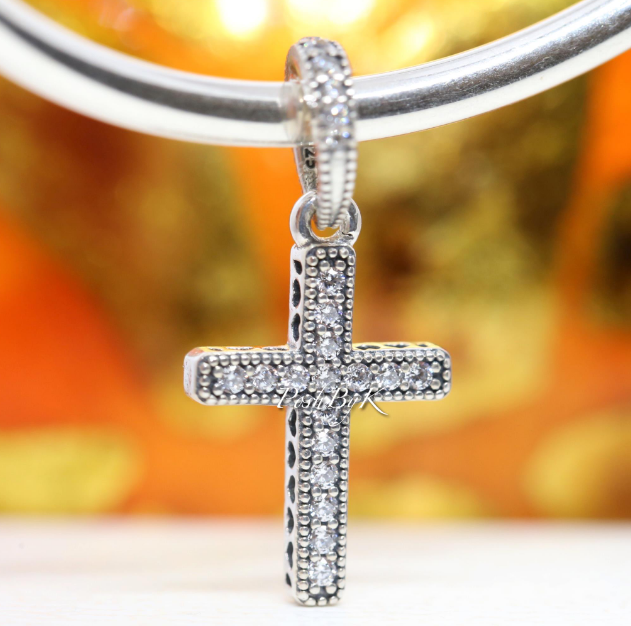 Sparkling Cross Pendant Charm 397571CZ - jewelry, beads for charm, beads for charm bracelets, charms for diy, beaded jewelry, diy jewelry, charm beads
