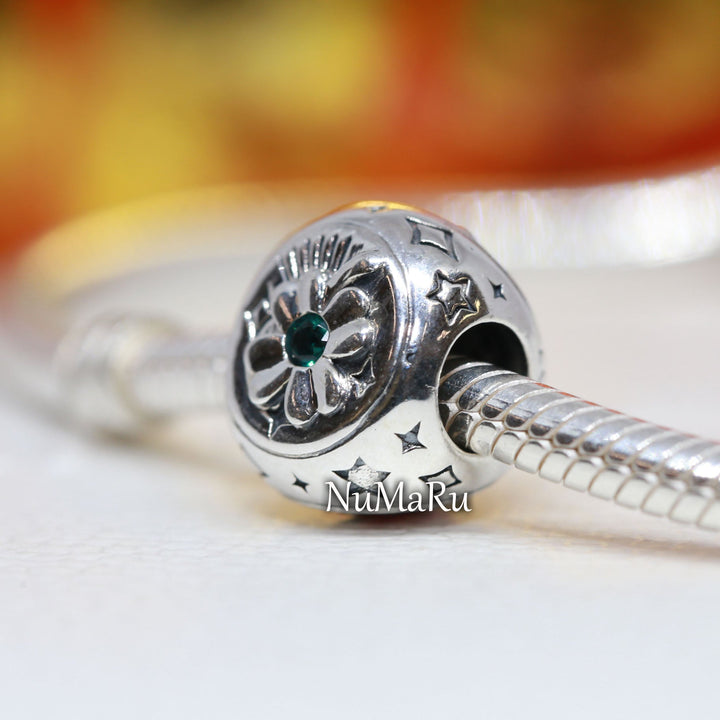 Clover, Horseshoe & Ladybird Three-sided Charm 790100C01 ,jewelry, beads for charm, beads for charm bracelets, charms for bracelet, beaded jewelry, charm jewelry, charm beads