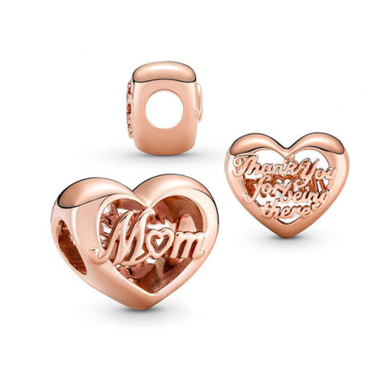 Thank You Mom Heart Charm 781451C00, jewelry, beads for charm, beads for charm bracelets, charms for bracelet, beaded jewelry, charm jewelry, charm beads,