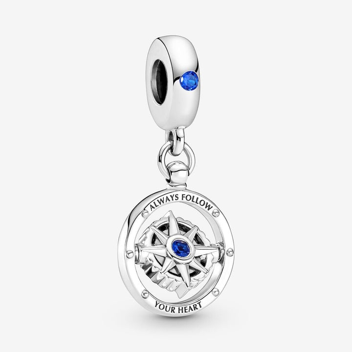 Spinning Compass Dangle Charm 790099C01 - NUMARU ,jewelry, beads for charm, beads for charm bracelets, charms for bracelet, beaded jewelry, charm jewelry, charm beads