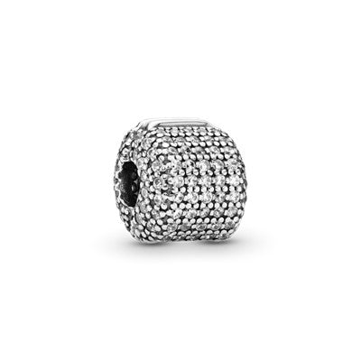 Pavé Barrel Clip Charm 791873CZ - NUMARU, jewelry, beads for charm, beads for charm bracelets, charms for bracelet, beaded jewelry, charm jewelry, charm beads,