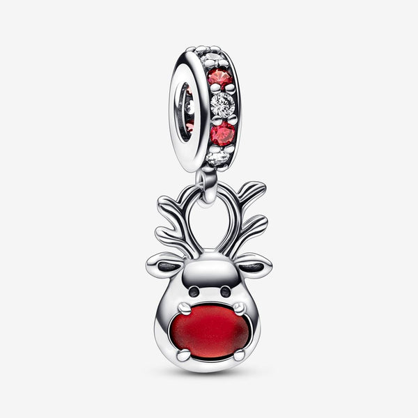 Red Nose Reindeer Murano Dangle Charm 792330C01 - NUMARU