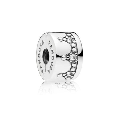 Dazzling Crown CZ Clip 797634CZ - NUMARU, jewelry, beads for charm, beads for charm bracelets, charms for bracelet, beaded jewelry, charm jewelry, charm beads, 
