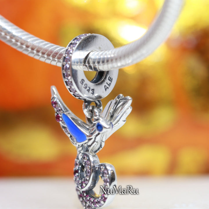 Chinese Mythical Phoenix Dangle Charm 790102C01 ,jewelry, beads for charm, beads for charm bracelets, charms for bracelet, beaded jewelry, charm jewelry, charm beads