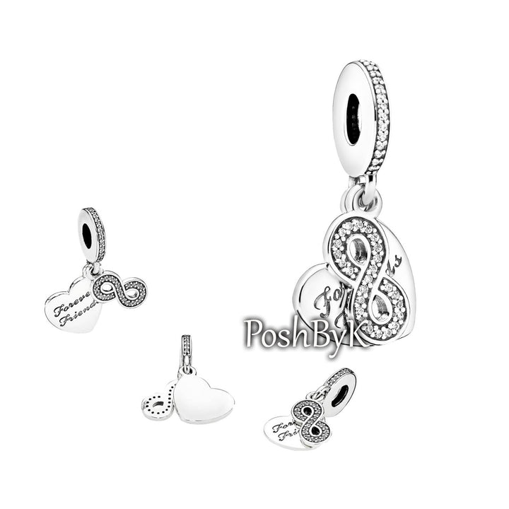Forever Friends Charm 791948CZ, jewelry, beads for charm, beads for charm bracelets, charms for diy, beaded jewelry, diy jewelry, charm beads 