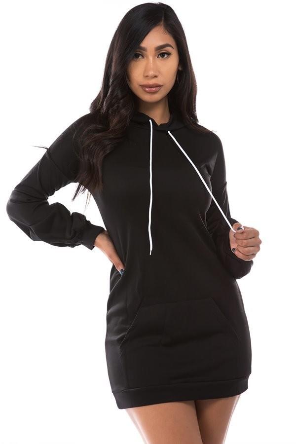 Women’s Hoodie Jackets | Perse Kangaroo Pocket Long Sleeve Hoodie Jacket (Black) By: NUMARU