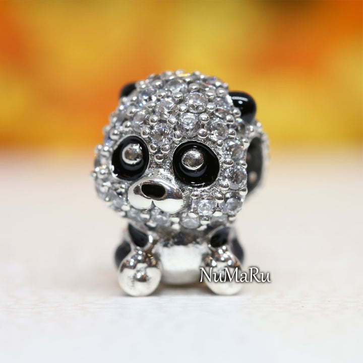 Sparkling Cute Panda Charm 790771C01 - NUMARU, jewelry, beads for charm, beads for charm bracelets, charms for bracelet, beaded jewelry, charm jewelry, charm beads,
