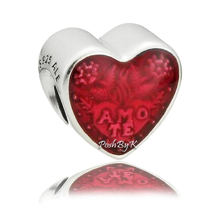 Latin Love Heart Charm 792048EN117 - jewelry, beads for charm, beads for charm bracelets, charms for diy, beaded jewelry, diy jewelry, charm beads 
