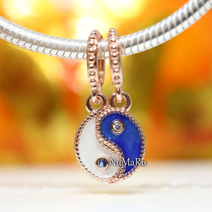 Splittable Yin & Yang Sparkling Dangle Charm 780098C01.  jewelry, beads for charm, beads for charm bracelets, charms for bracelet, beaded jewelry, charm jewelry, charm beads