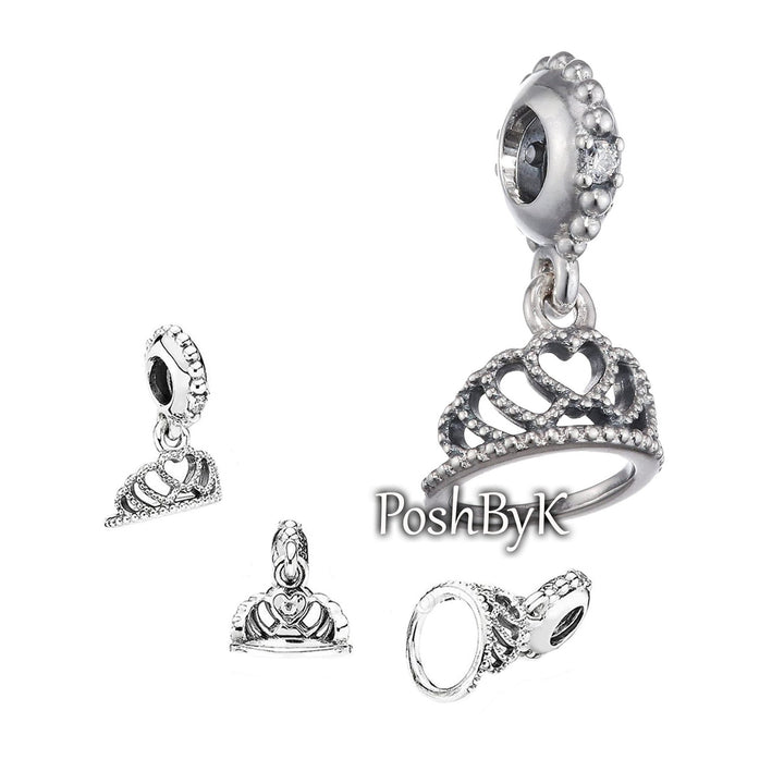 Hearts Tiara Charm 791738CZ, jewelry, beads for charm, beads for charm bracelets, charms for diy, beaded jewelry, diy jewelry, charm beads