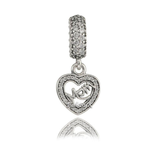 Center Of My Heart " Mom  Charm 791521CZ - jewelry, beads for charm, beads for charm bracelets, charms for diy, beaded jewelry, diy jewelry, charm beads