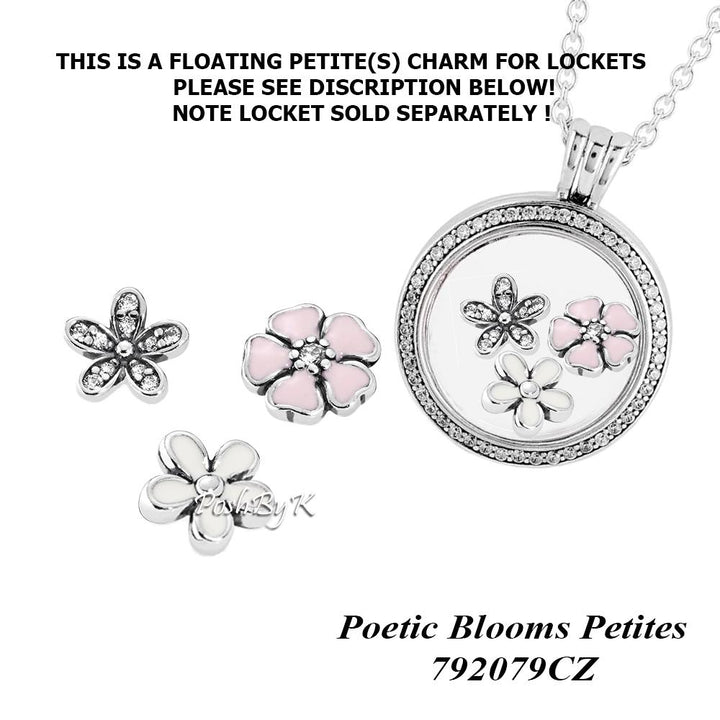 Poetic Blooms 3 Set Petites Charm 792079CZ - jewelry, beads for charm, beads for charm bracelets, charms for diy, beaded jewelry, diy jewelry, charm beads 