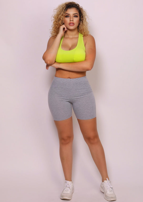 Women’s Bottoms | Courtnie Body-Con Bandage Biker Shorts (Grey) By: NUMARU