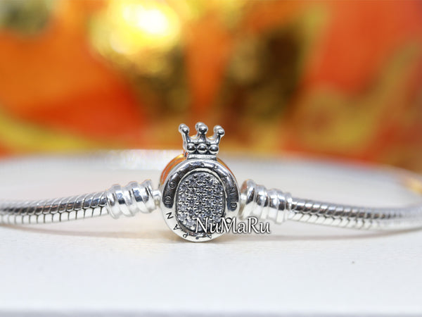 Crown O Clasp Snake Chain Bracelet 598286CZ - NUMARU, jewelry, beads for charm, beads for charm bracelets, charms for bracelet, beaded jewelry, charm jewelry, charm beads,