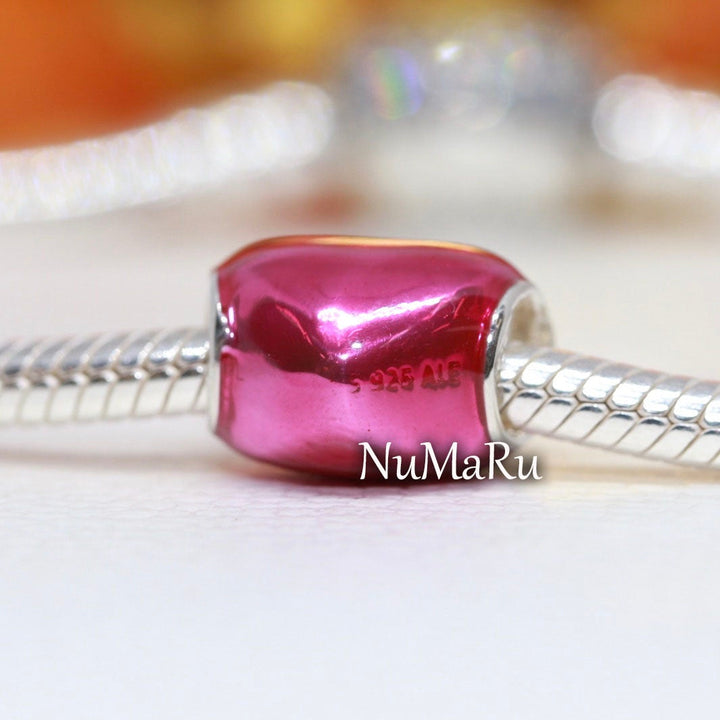 Metallic Pink Heart Charm 799291C03 ,jewelry, beads for charm, beads for charm bracelets, charms for bracelet, beaded jewelry, charm jewelry, charm beads