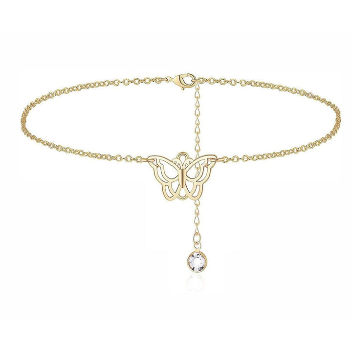 Hollow Butterfly Ankle Bracelet (Gold), Accessories, body jewelry, anklets, socks, belts, fashion jewelry, body accessories, trendy accessories, trendy fashion, chain accessories