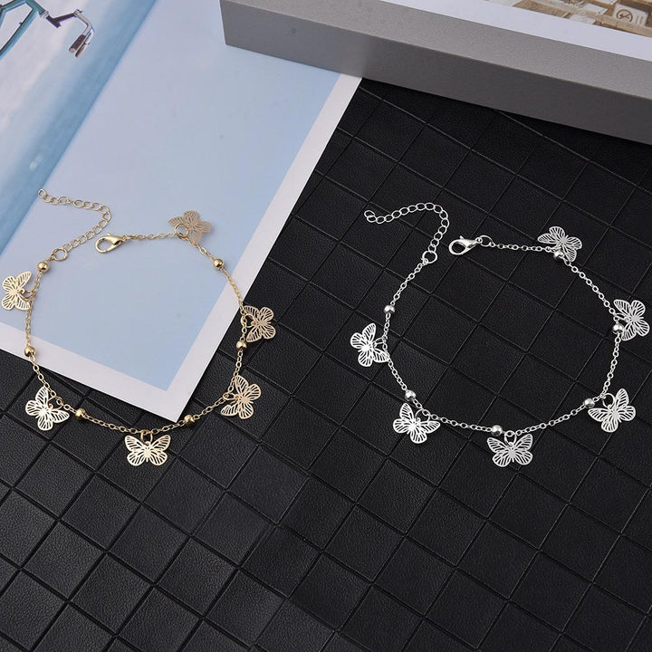Butterfly Ankle Bracelet (Silver), Accessories, body jewelry, anklets, socks, belts, fashion jewelry, body accessories, trendy accessories, trendy fashion, chain accessories