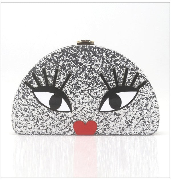 Face Time Acrylic Clutch Handbag - NUMARU