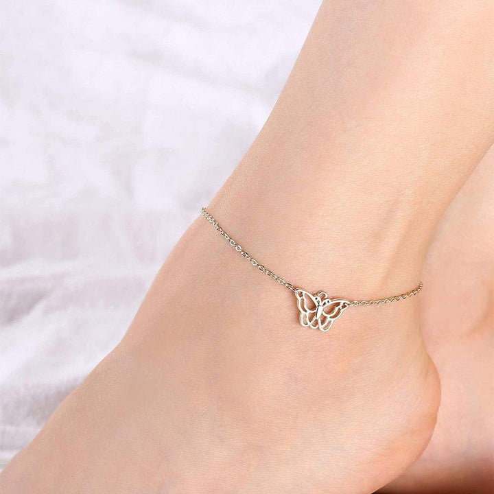 Hollow Butterfly Ankle Bracelet (Gold), Accessories, body jewelry, anklets, socks, belts, fashion jewelry, body accessories, trendy accessories, trendy fashion, chain accessories