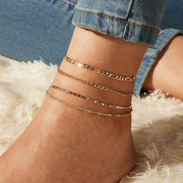 Into The Layer Multi Layered Figaro Chain Anklet, Accessories, body jewelry, anklets, socks, belts, fashion jewelry, body accessories, trendy accessories, trendy fashion, chain accessories