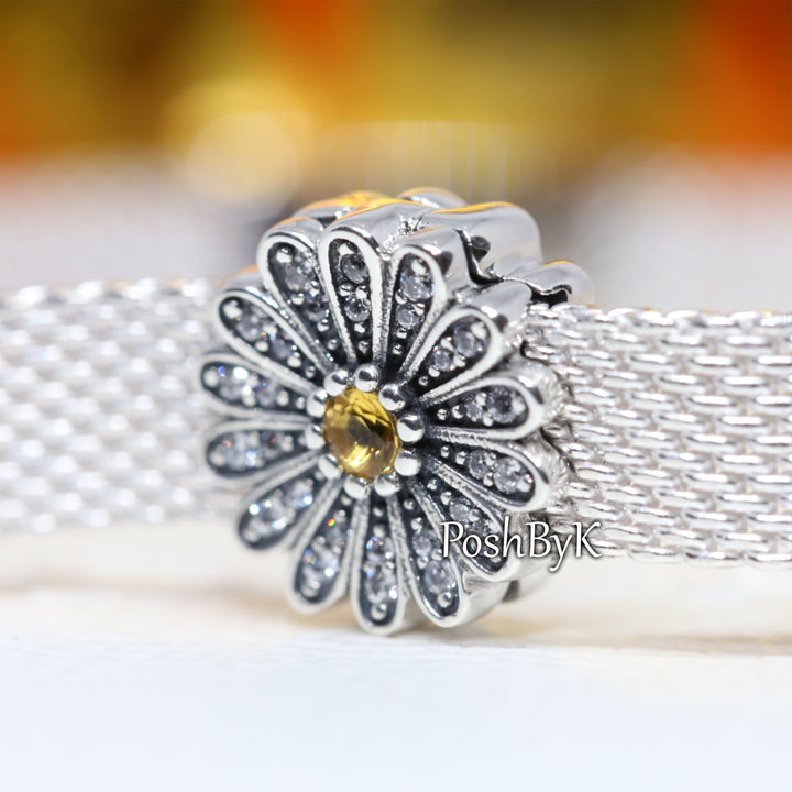 Sparkling Daisy Flower Clip Charm 798766C01 ,jewelry, beads for charm, beads for charm bracelets, charms for diy, beaded jewelry, diy jewelry, charm beads 