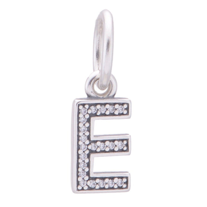 Letter E Dangle Charm 791317CZ - jewelry, beads for charm, beads for charm bracelets, charms for diy, beaded jewelry, diy jewelry, charm beads