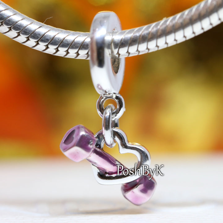 Dumbbell & Heart Dangle Charm 799545C01,  jewelry, beads for charm, beads for charm bracelets, charms for diy, beaded jewelry, diy jewelry, charm beads 