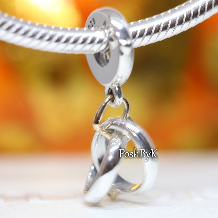 Two-tone Wedding Rings Dangle Charm 799319C01, jewelry, beads for charm, beads for charm bracelets, charms for diy, beaded jewelry, diy jewelry, charm beads