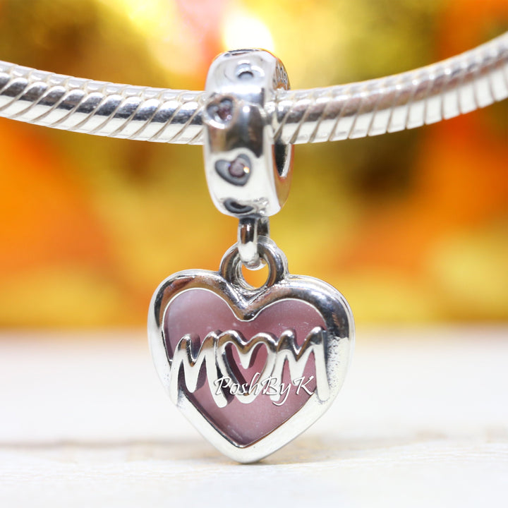 Mom Script Heart Charm 798887C01 - jewelry, beads for charm, beads for charm bracelets, charms for diy, beaded jewelry, diy jewelry, charm beads 
