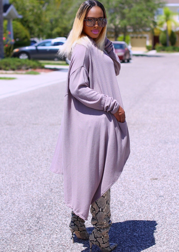 Women’s Sweater Dress | Earlene Hoodie Unbalance With Pockets Sweater Dress By: NUMARU
