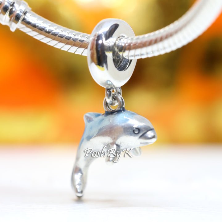 Shimmering Dolphin Charm 798947C01 -jewelry, beads for charm, beads for charm bracelets, charms for diy, beaded jewelry, diy jewelry, charm beads