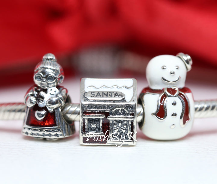 Mrs Santa CLaus, Santa's Home and Happy Snowman Christmas Gift Set Charm, jewelry, beads for charm, beads for charm bracelets, charms for diy, beaded jewelry, diy jewelry, charm beads