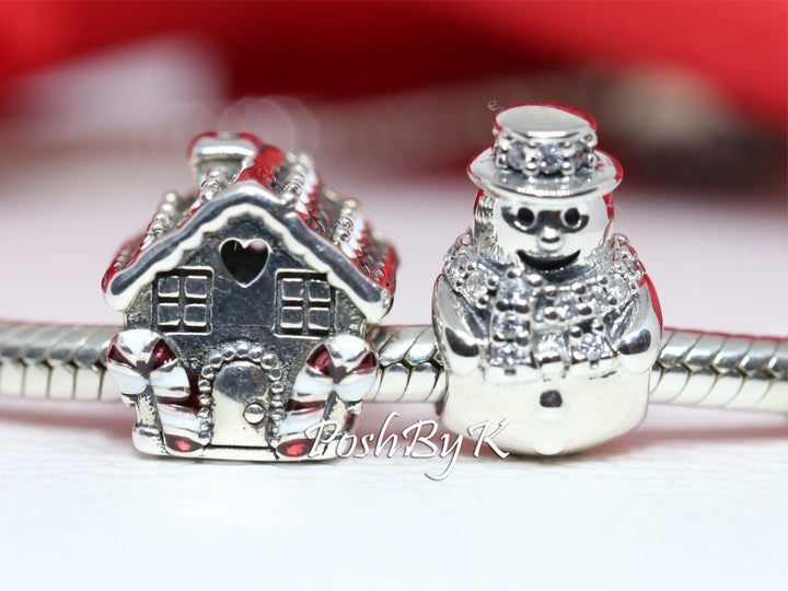 Gingerbread House And Snowman Christmas Gift Set Charm, jewelry, beads for charm, beads for charm bracelets, charms for diy, beaded jewelry, diy jewelry, charm beads