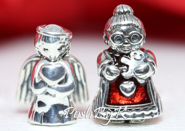 Angel of Love And Mrs Santa CLaus Christmas Gift Set Charm, jewelry, beads for charm, beads for charm bracelets, charms for diy, beaded jewelry, diy jewelry, charm beads