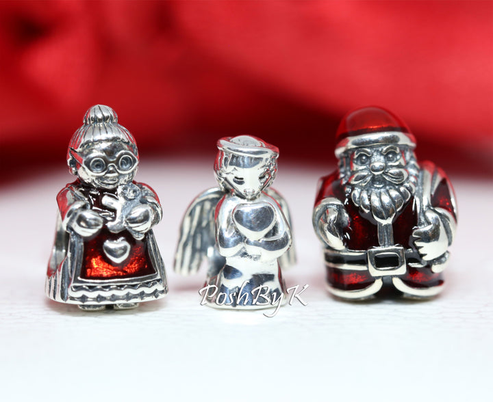 Mrs Santa CLaus, Angel of Love And St. Nick Santa Christmas Gift Set Charm, jewelry, beads for charm, beads for charm bracelets, charms for diy, beaded jewelry, diy jewelry, charm beads 