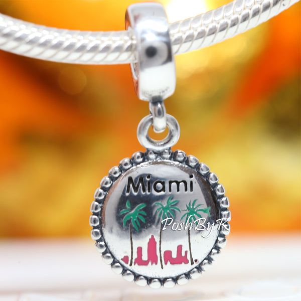 Miami Palm Trees Charm EG791169-4615, jewelry, beads for charm, beads for charm bracelets, charms for diy, beaded jewelry, diy jewelry, charm beads 