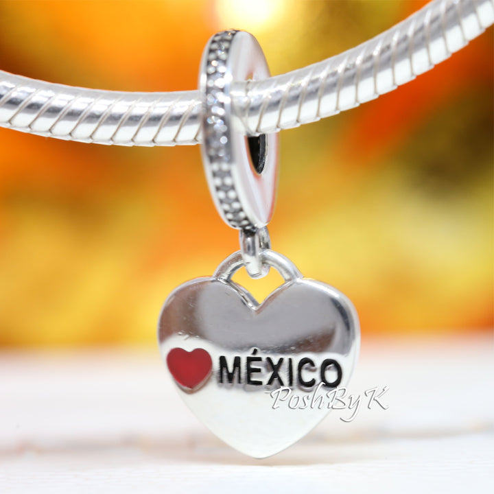 Love Mexico Flag Heart Charm, jewelry, beads for charm, beads for charm bracelets, charms for diy, beaded jewelry, diy jewelry, charm beads 