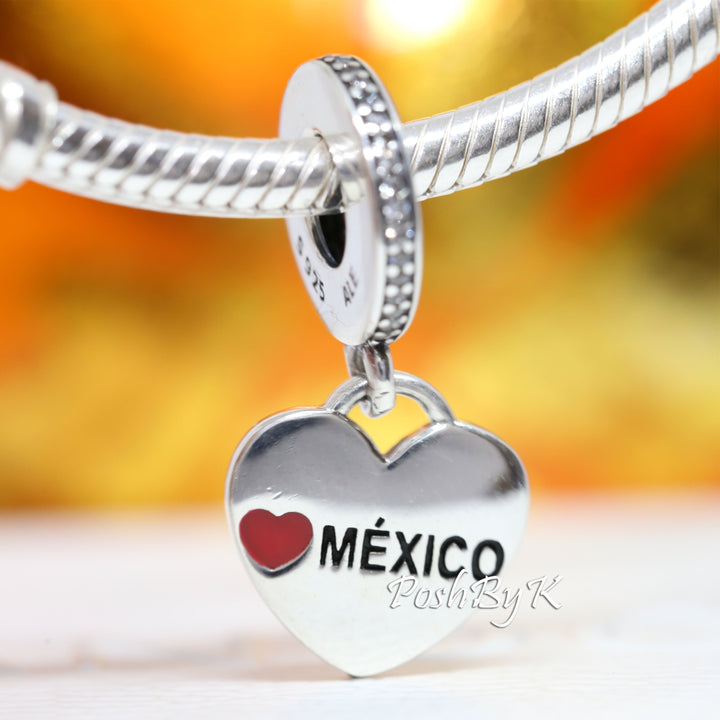 Love Mexico Flag Heart Charm, jewelry, beads for charm, beads for charm bracelets, charms for diy, beaded jewelry, diy jewelry, charm beads 