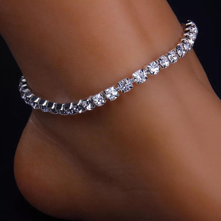 Bling Bling CZ Crystal Rhinestone Tennis Ankle Bracelet (Silver), fashion anklet, body jewelry, ankle jewelry, ootd, trending fashion, simple anklet