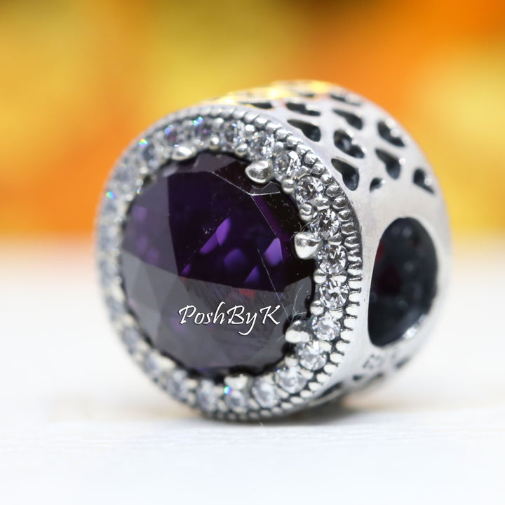 Radiant Hearts Royal Purple Charm 791725NRP -jewelry, beads for charm, beads for charm bracelets, charms for diy, beaded jewelry, diy jewelry, charm beads