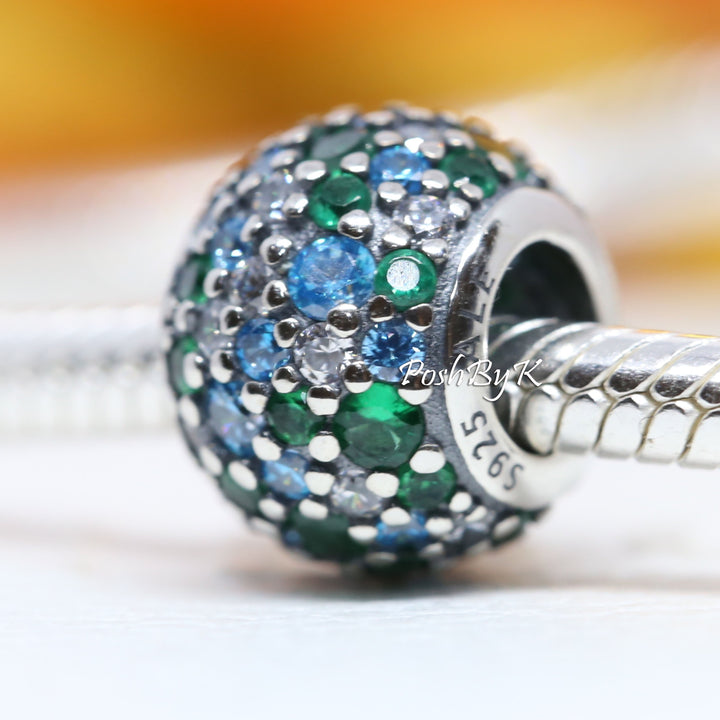 Ocean Green Mosaic Charm 791261MCZMX - jewelry, beads for charm, beads for charm bracelets, charms for diy, beaded jewelry, diy jewelry, charm beads