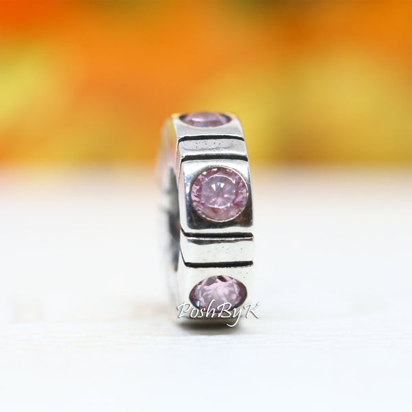 Trinity Pink Spacer Charm 790368PCZ - jewelry, beads for charm, beads for charm bracelets, charms for diy, beaded jewelry, diy jewelry, charm beads 