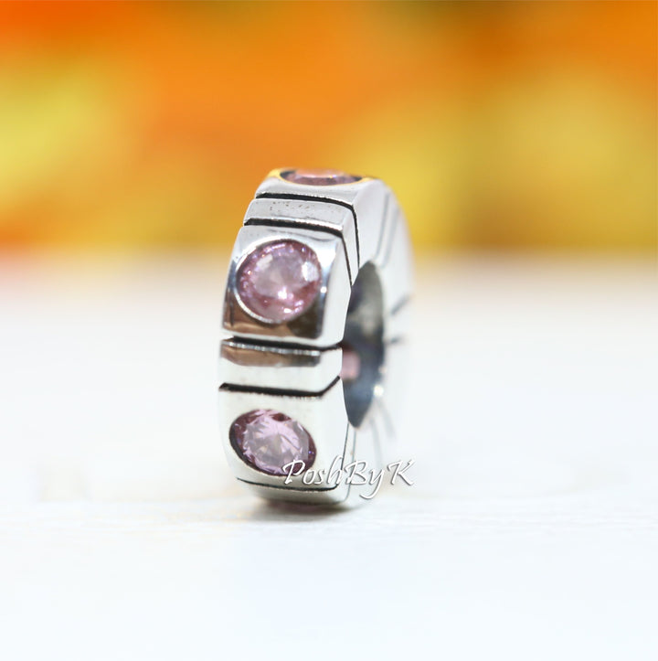 Trinity Pink Spacer Charm 790368PCZ - jewelry, beads for charm, beads for charm bracelets, charms for diy, beaded jewelry, diy jewelry, charm beads 