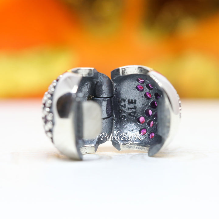 Love of My Life Clip, Fancy Pink Silver Charm 791053CZS - jewelry, beads for charm, beads for charm bracelets, charms for diy, beaded jewelry, diy jewelry, charm beads
