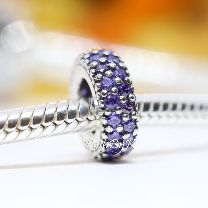 Inspiration Within Purple Spacer Charm 791359CFP - jewelry, beads for charm, beads for charm bracelets, charms for diy, beaded jewelry, diy jewelry, charm beads