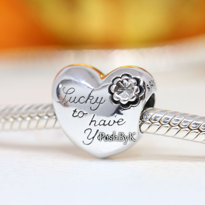 Heart & Clover Charm 799364C00, jjewelry, beads for charm, beads for charm bracelets, charms for diy, beaded jewelry, diy jewelry, charm beads