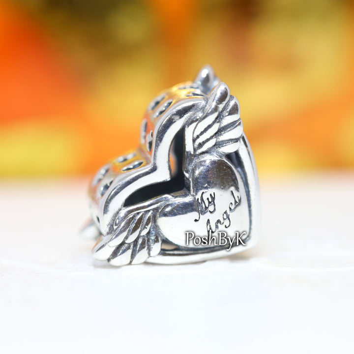 Angel Wings & Mom Charm 799367C00,jewelry, beads for charm, beads for charm bracelets, charms for diy, beaded jewelry, diy jewelry, charm beads